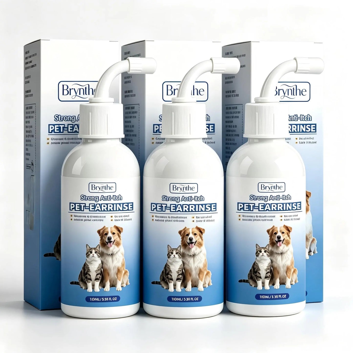 Gentle Pet Ear Wash - The Ultimate Odor-Free Cleaning Solution for Your Dogs and Cats