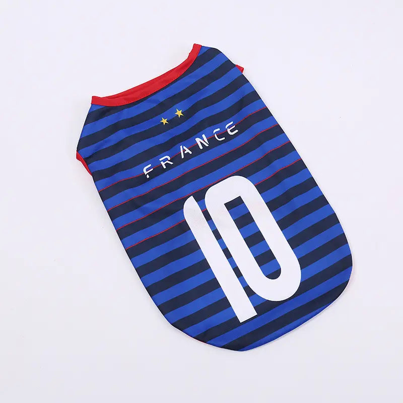 Lightweight Summer Pet Soccer Jersey Vest for Dogs and Cats - Breathable Sleeveless Team-Inspired Apparel for Small to Medium Pets