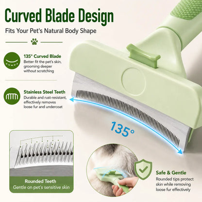 Professional Pet Deshedding Tool for Dogs and Cats - Gentle Undercoat Rake and Dematting Comb for Effective Grooming of Long-Haired Pets