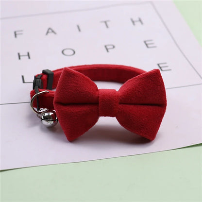 Multicolor Adjustable Cat Collars with Bow and Bell - Stylish Pet Accessories