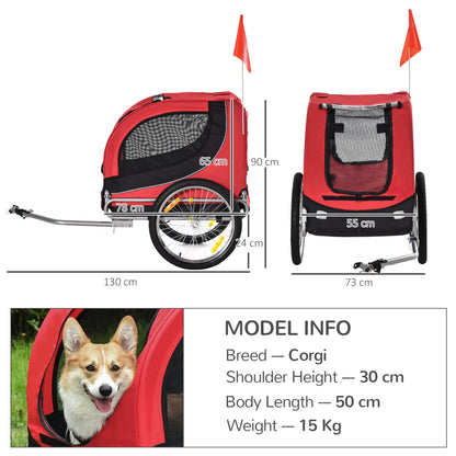 Pet Carrier and Bicycle Trailer for Small to Medium Dogs and Cats - Black and Blue