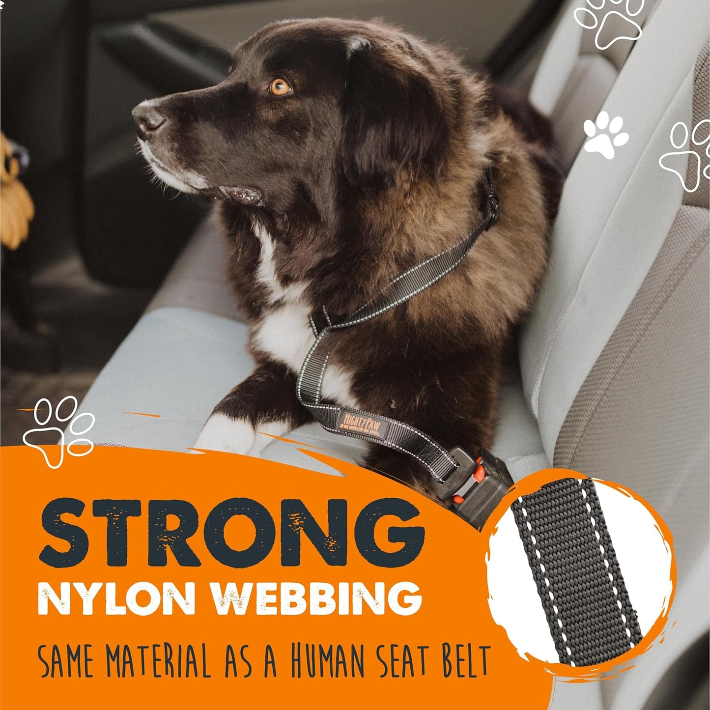 Dog Car Safety Seat Belt - Universal Pet Restraint with Premium Materials, All-Metal Hardware, Adjustable Length, and Safety Compliance for Enhanced Canine Protection (Black)