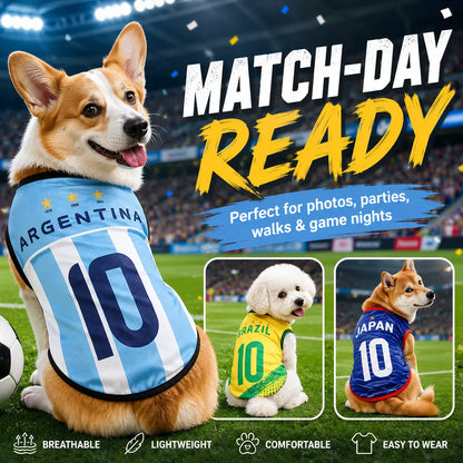 Lightweight Summer Pet Soccer Jersey Vest for Dogs and Cats - Breathable Sleeveless Team-Inspired Apparel for Small to Medium Pets