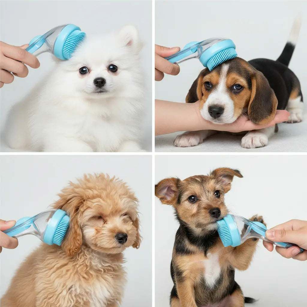 2026 Advanced 2-In-1 Pet Bath Brush with Built-In Soap Dispenser, Soft Silicone Grooming and Shedding Comb for Dogs and Cats, Gentle Massage Scrubber for Effortless Bathing and Enhanced Coat Cleanliness