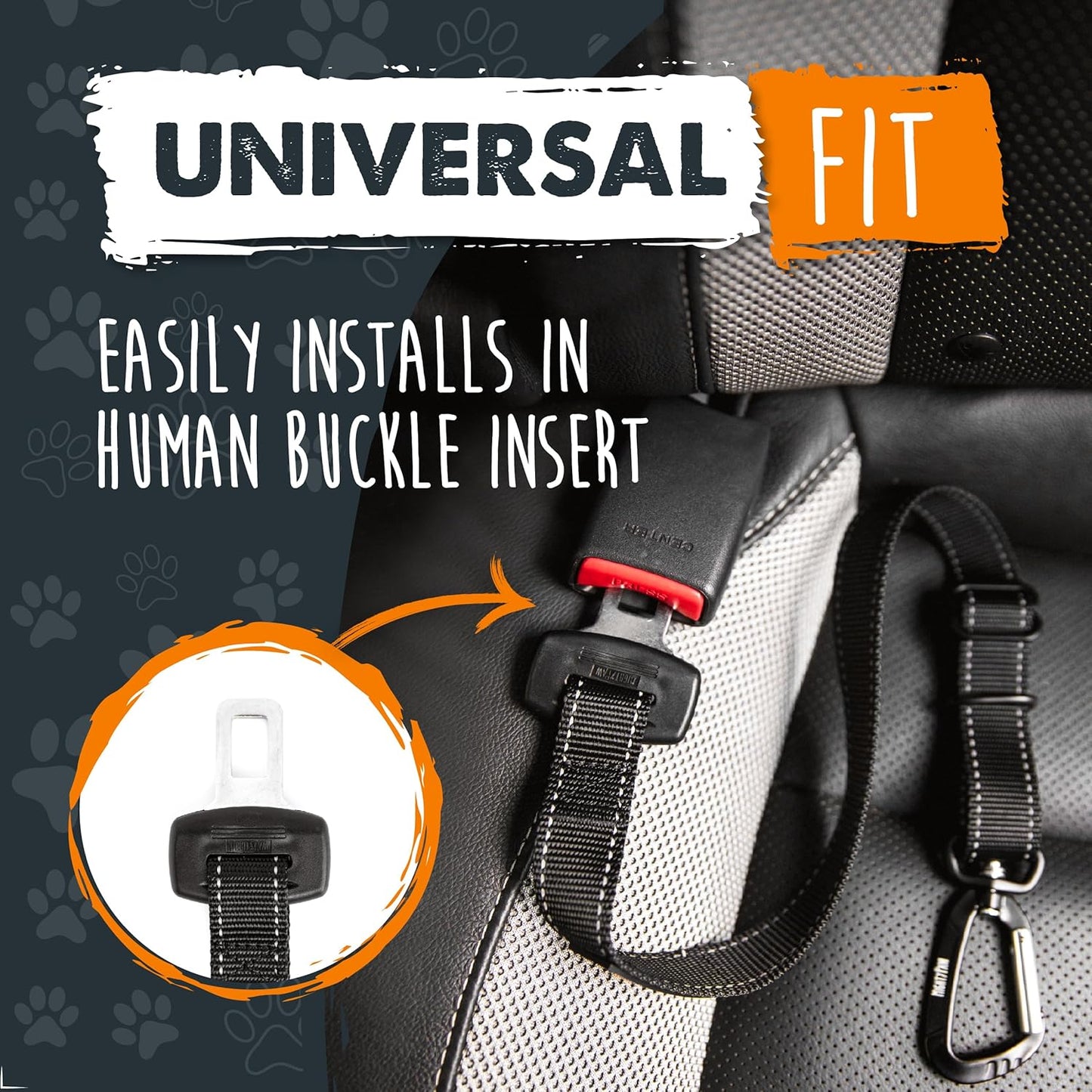 Dog Car Safety Seat Belt - Universal Pet Restraint with Premium Materials, All-Metal Hardware, Adjustable Length, and Safety Compliance for Enhanced Canine Protection (Black)