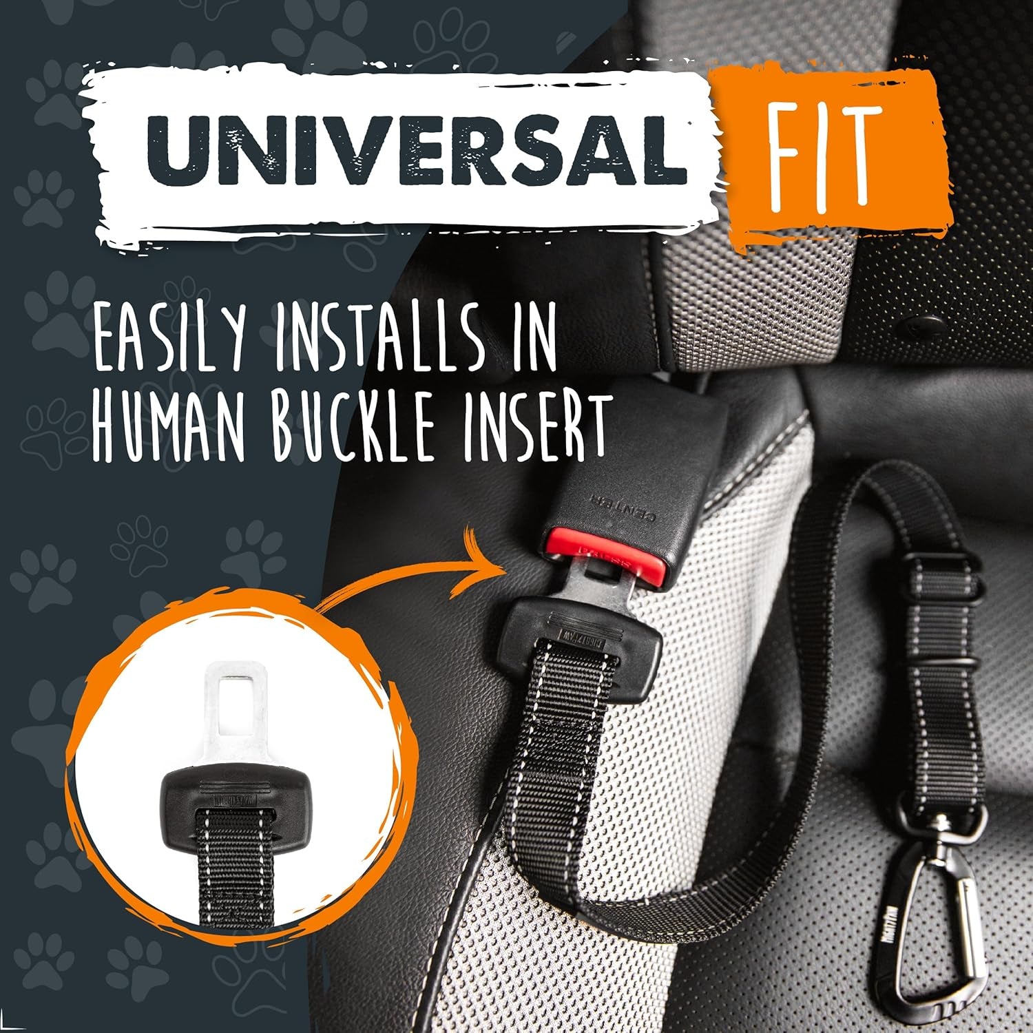 Dog Car Safety Seat Belt - Universal Pet Restraint with Premium Materials, All-Metal Hardware, Adjustable Length, and Safety Compliance for Enhanced Canine Protection (Black)