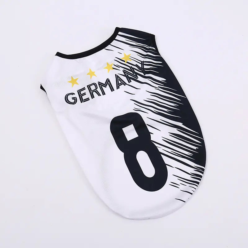 Lightweight Summer Pet Soccer Jersey Vest for Dogs and Cats - Breathable Sleeveless Team-Inspired Apparel for Small to Medium Pets