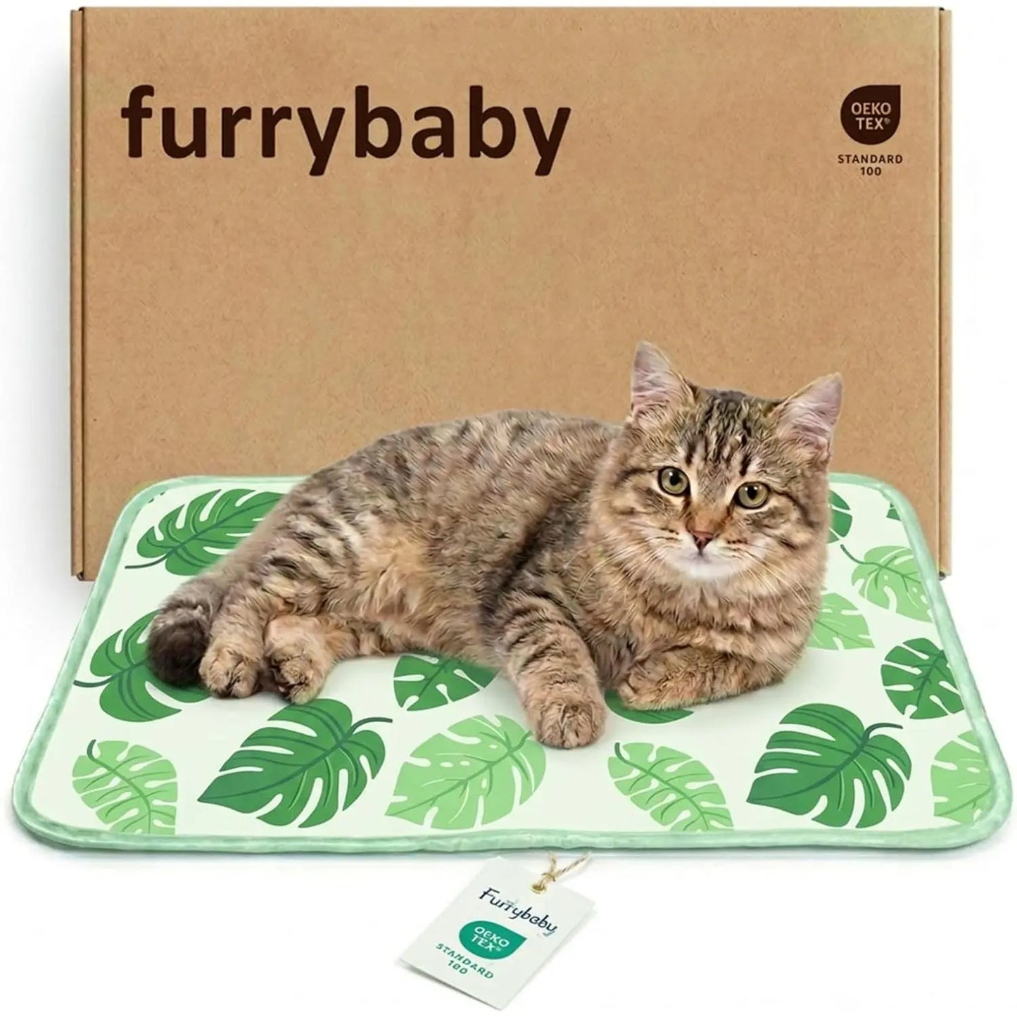 Dog Cooling Mat for Pets, Soft and Breathable Self-Cooling Pad, 23" x 18" Non-Slip Washable Mat for Indoor and Outdoor Use, Leaf Design