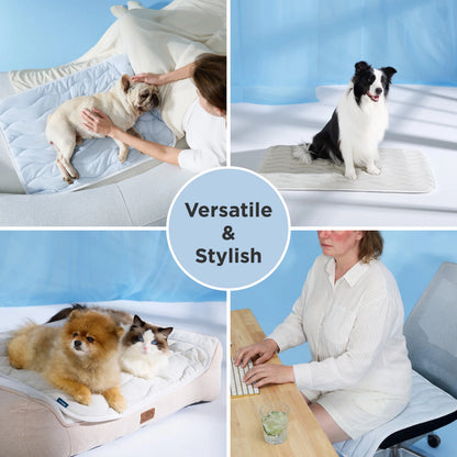 Bedsure Washable Cooling Mat for Dogs – Q-MAX>0.4 Non-Slip Summer Crate Bed for Large Dogs, No Gel or Electricity Required