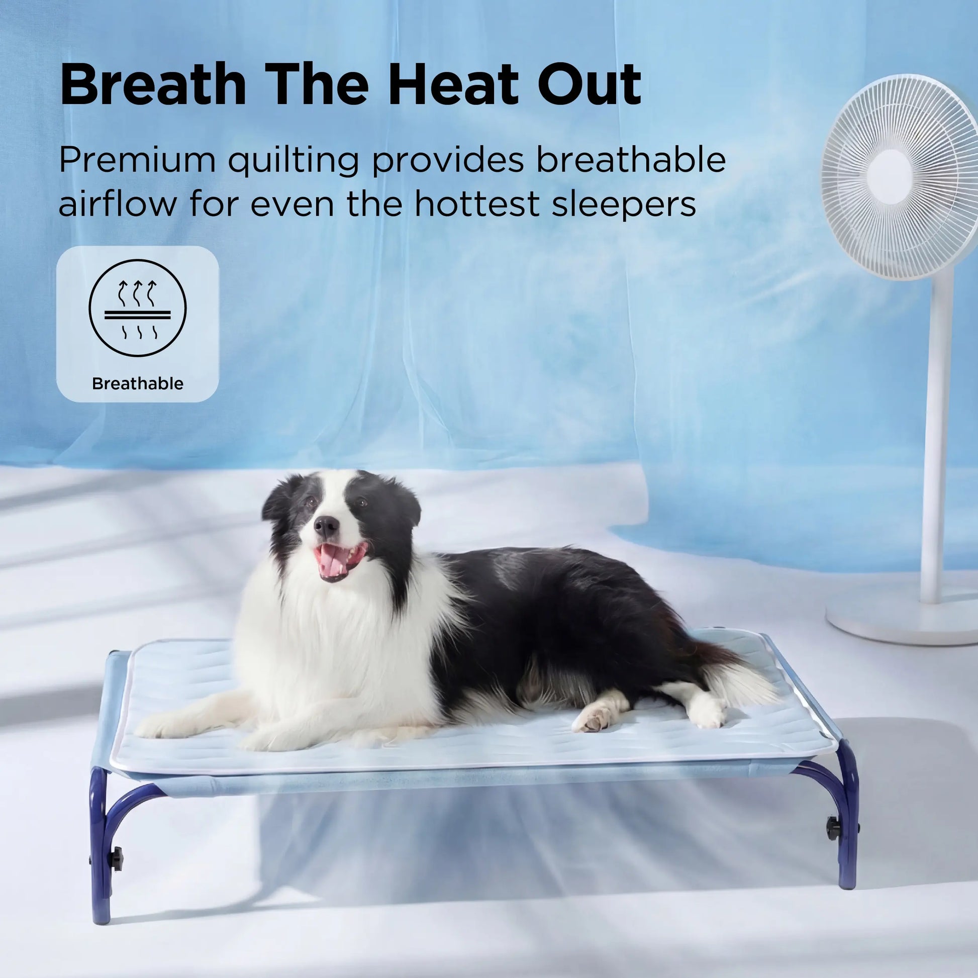 Bedsure Washable Cooling Mat for Dogs – Q-MAX>0.4 Non-Slip Summer Crate Bed for Large Dogs, No Gel or Electricity Required