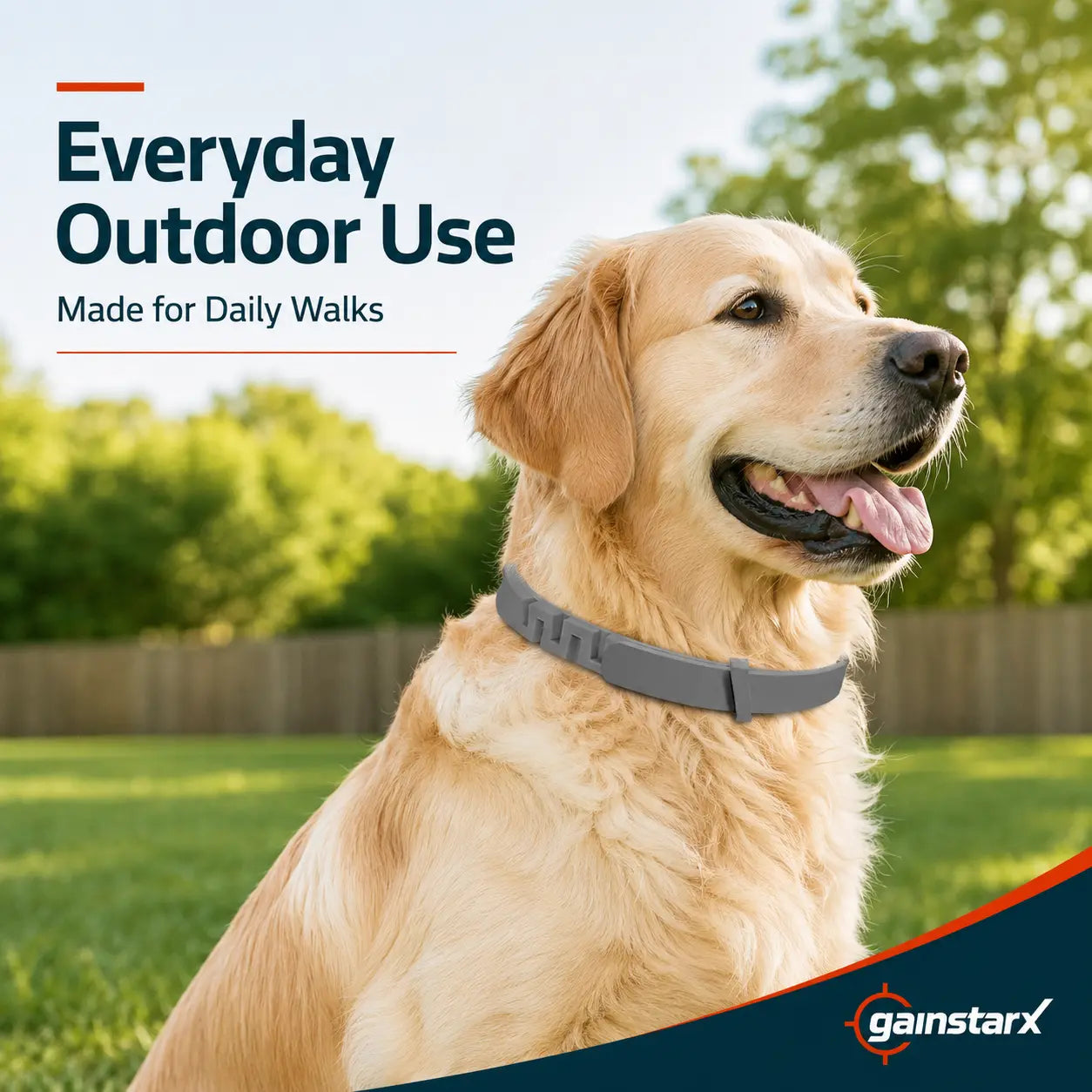 Gainstarx Adjustable Lightweight Dog Collar with Fresh Scent for Large Dogs Over 18 lbs - Ideal for Daily Walks and Outdoor Activities