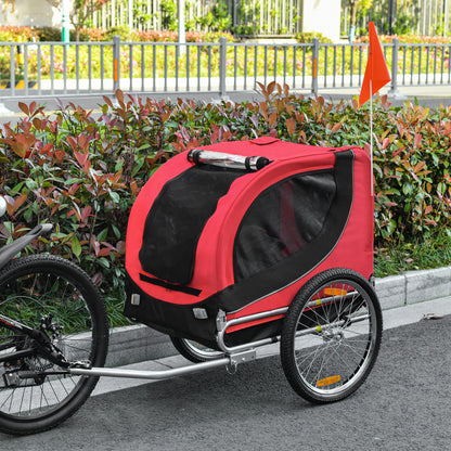 Pet Carrier and Bicycle Trailer for Small to Medium Dogs and Cats - Black and Blue