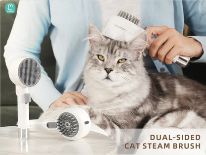 Fresh Fur 2-in-1 Pet Steam Shower Brush and Spray Grooming Comb for Cats and Dogs - Deshedding and Grooming Tool
