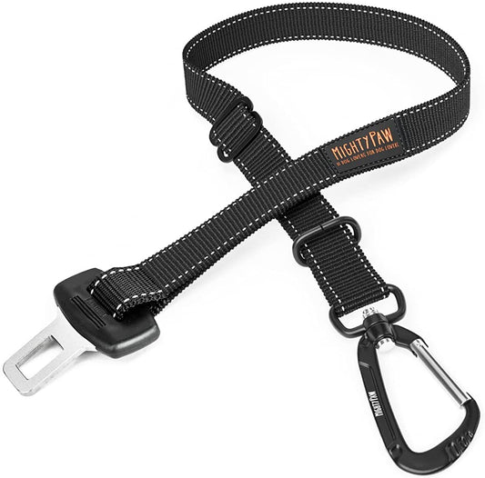 Dog Car Safety Seat Belt - Universal Pet Restraint with Premium Materials, All-Metal Hardware, Adjustable Length, and Safety Compliance for Enhanced Canine Protection (Black)