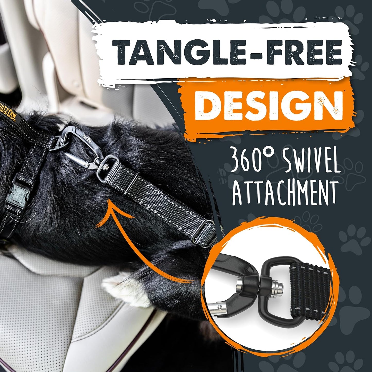 Dog Car Safety Seat Belt - Universal Pet Restraint with Premium Materials, All-Metal Hardware, Adjustable Length, and Safety Compliance for Enhanced Canine Protection (Black)