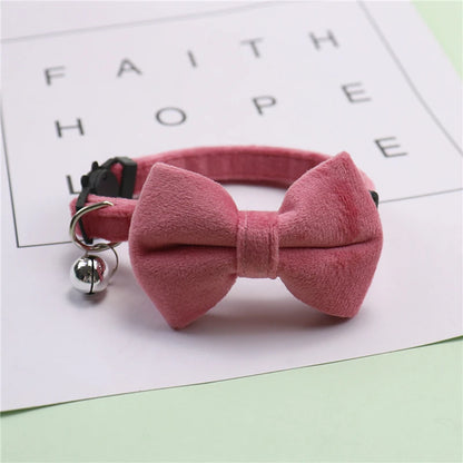 Multicolor Adjustable Cat Collars with Bow and Bell - Stylish Pet Accessories