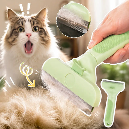 Professional Pet Deshedding Tool for Dogs and Cats - Gentle Undercoat Rake and Dematting Comb for Effective Grooming of Long-Haired Pets