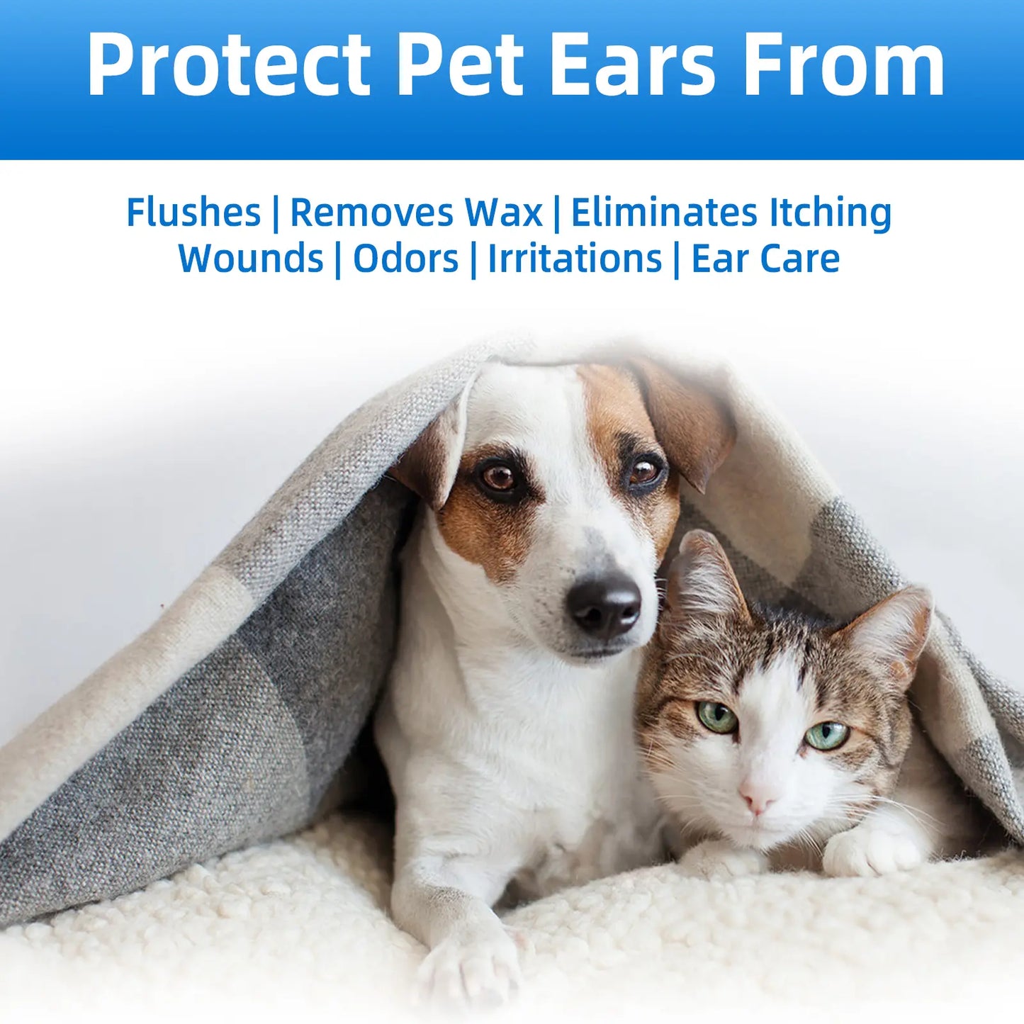 Gentle Pet Ear Wash - The Ultimate Odor-Free Cleaning Solution for Your Dogs and Cats