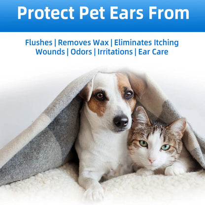 Gentle Pet Ear Wash - The Ultimate Odor-Free Cleaning Solution for Your Dogs and Cats