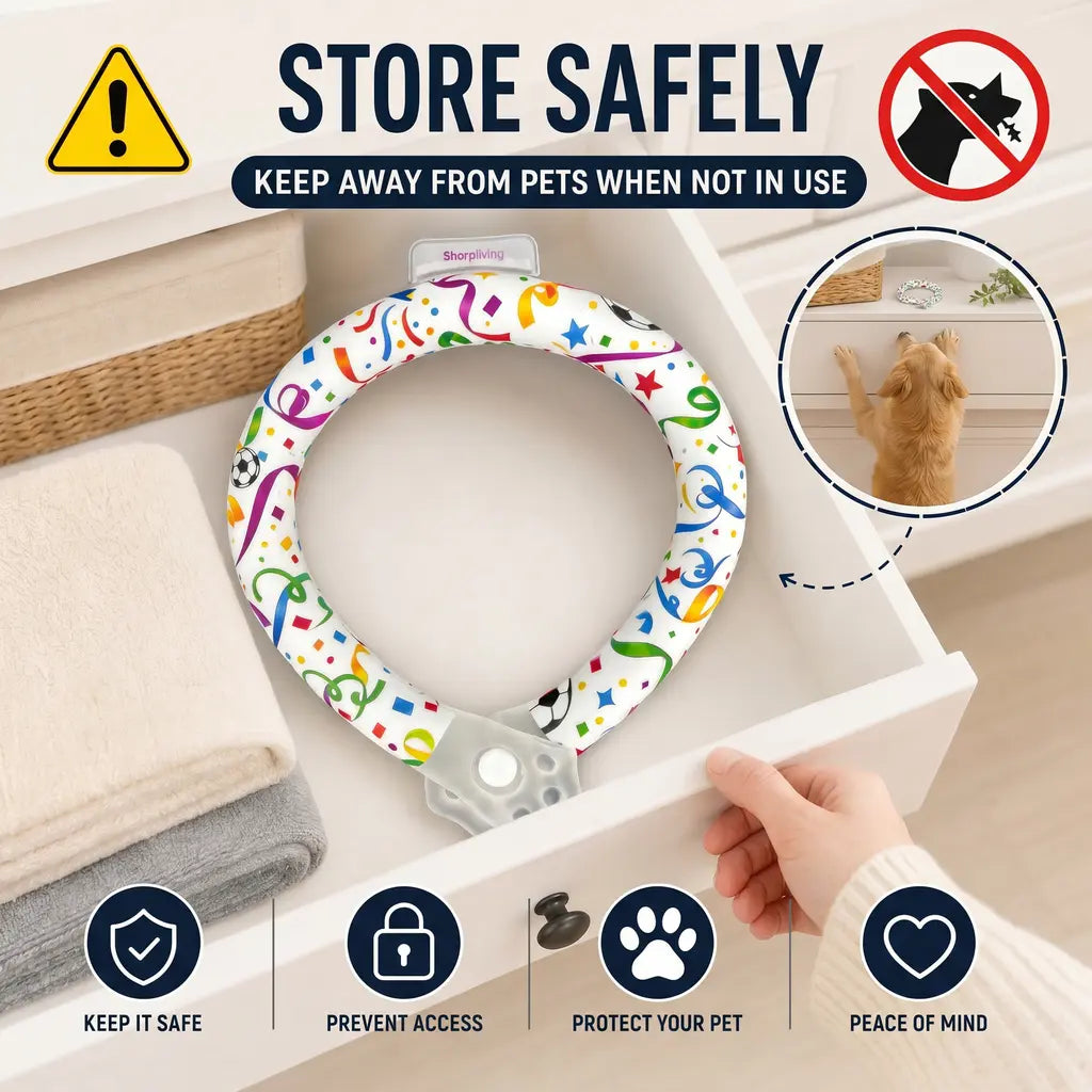 Ultimate Reusable Pet Cooling Collar - Instant 64°F Chill for Dogs & Cats | Sweat-Free, Eco-Friendly Neck Ring for Summer Adventures