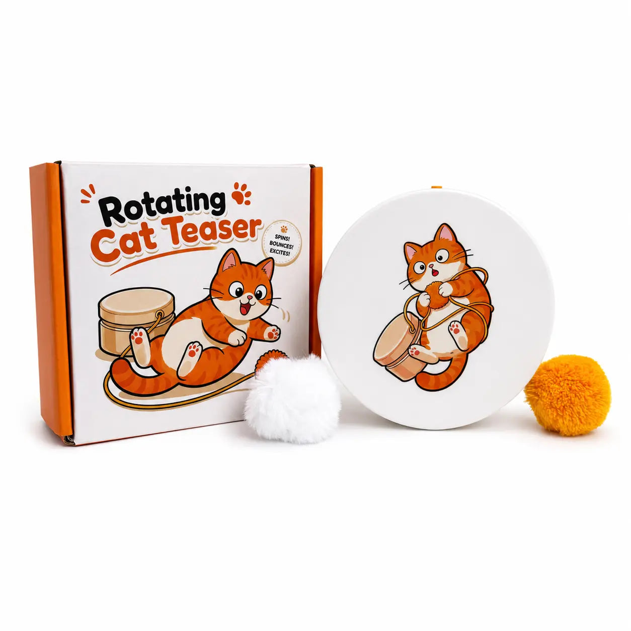 Smart Rotating Cat Teaser - Rechargeable Interactive Toy with 5 Play Modes, Touch Activation, Auto Sleep Feature, Multi-Surface Mounting, and Replaceable String for Indoor Cats and Kittens