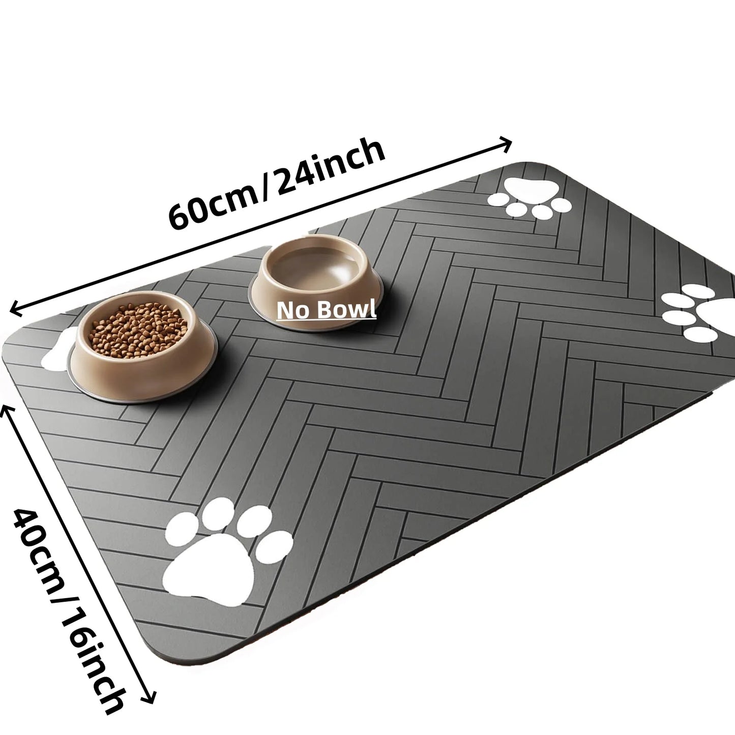 Absorbent Pet Feeding Mat with Waterproof Rubber Backing - Quick Dry Placemat for Food and Water Bowls for Dogs and Cats