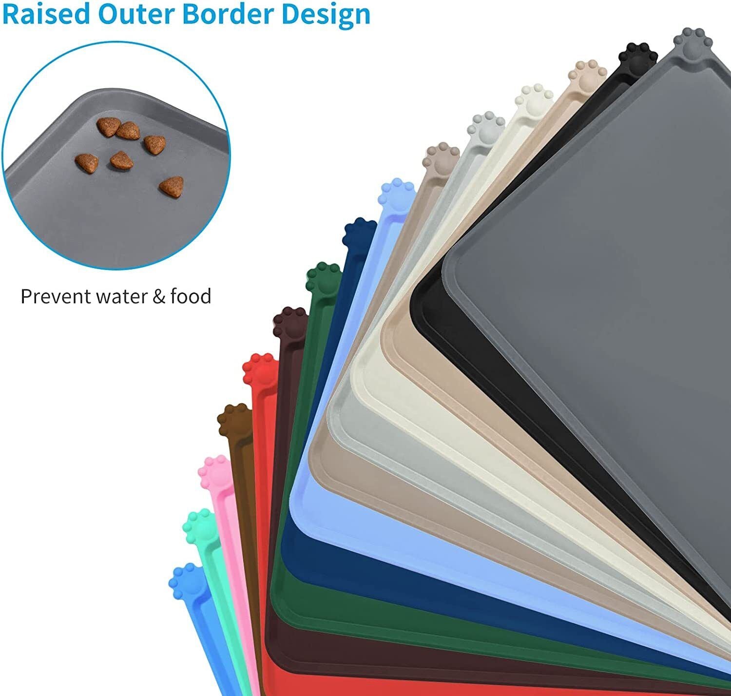 Waterproof Non-Slip Silicone Pet Feeding Mat for Cats and Dogs