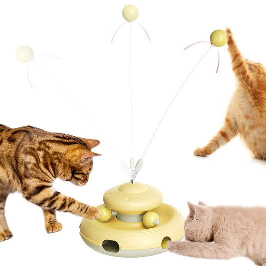 KADTC Interactive Cat Toys for Indoor Cats - Feather Teaser Wand and Tracking Balls for Pet Enrichment and Exercise, Ideal for Kittens and Adult Cats