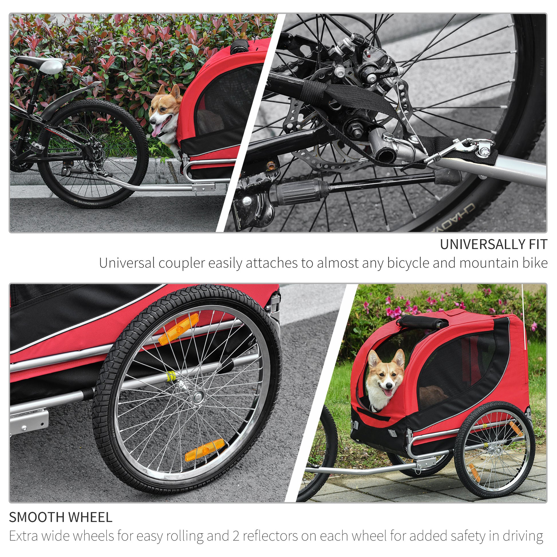 Pet Carrier and Bicycle Trailer for Small to Medium Dogs and Cats - Black and Blue