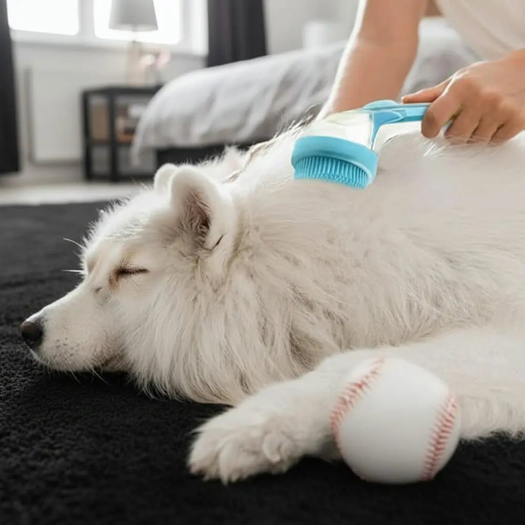 2026 Advanced 2-In-1 Pet Bath Brush with Built-In Soap Dispenser, Soft Silicone Grooming and Shedding Comb for Dogs and Cats, Gentle Massage Scrubber for Effortless Bathing and Enhanced Coat Cleanliness