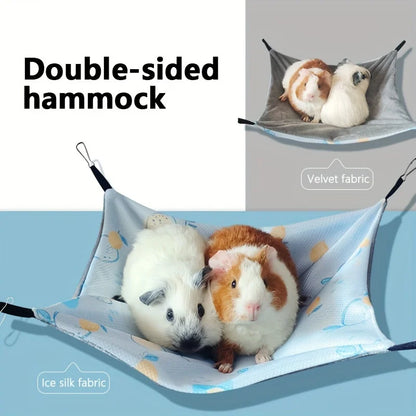 Double-Sided Breathable Summer Hammock for Guinea Pigs - Pet Accessory for Small Animals