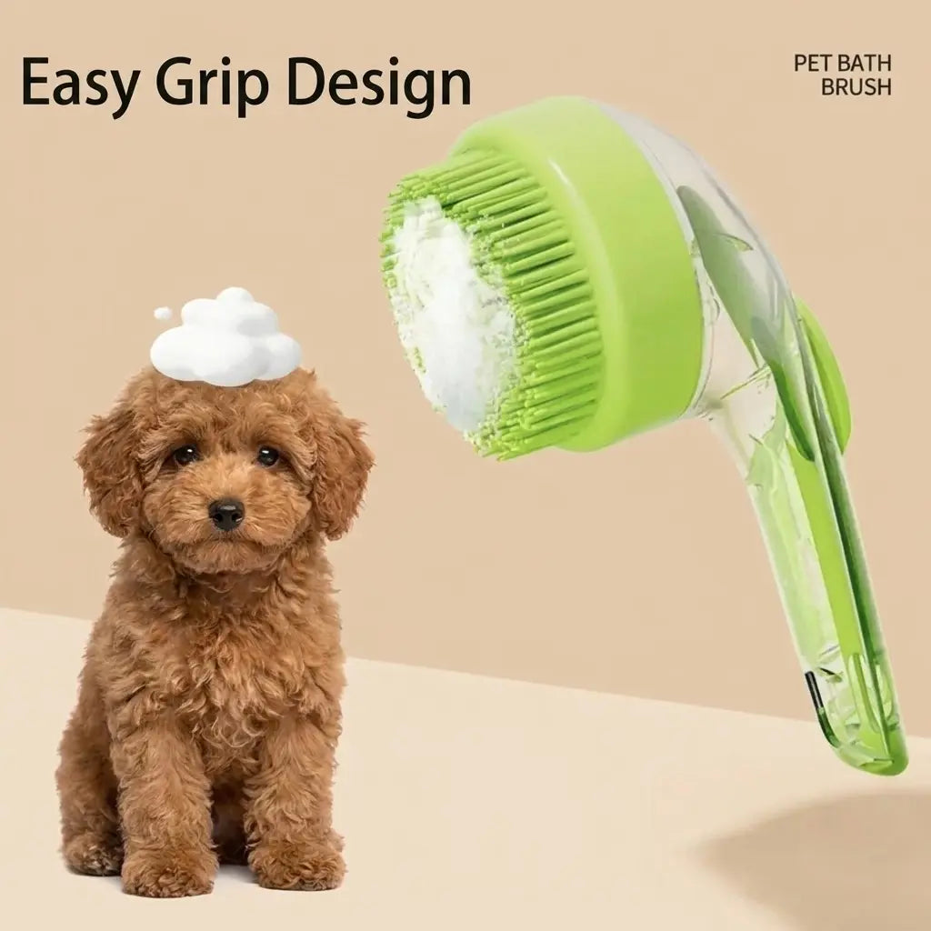 2026 Innovative 2-In-1 Pet Bath and Grooming Deshedding Brush with Integrated Soap Dispenser, 8In x 3In x 4In, Gentle Massage Tool for Dogs and Cats, Enhances Coat Care, Improves Bathing Experience, Promotes Blood Circulation