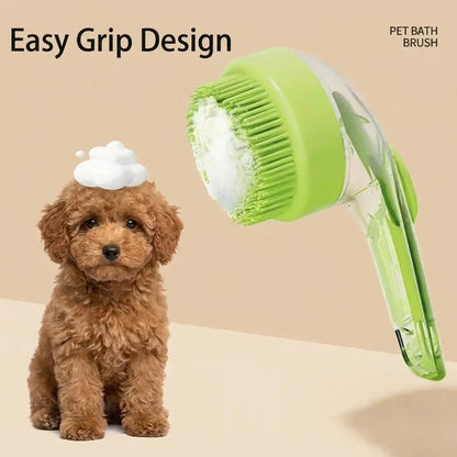 2026 Innovative 2-In-1 Pet Bath and Grooming Deshedding Brush with Integrated Soap Dispenser, 8In x 3In x 4In, Gentle Massage Tool for Dogs and Cats, Enhances Coat Care, Improves Bathing Experience, Promotes Blood Circulation