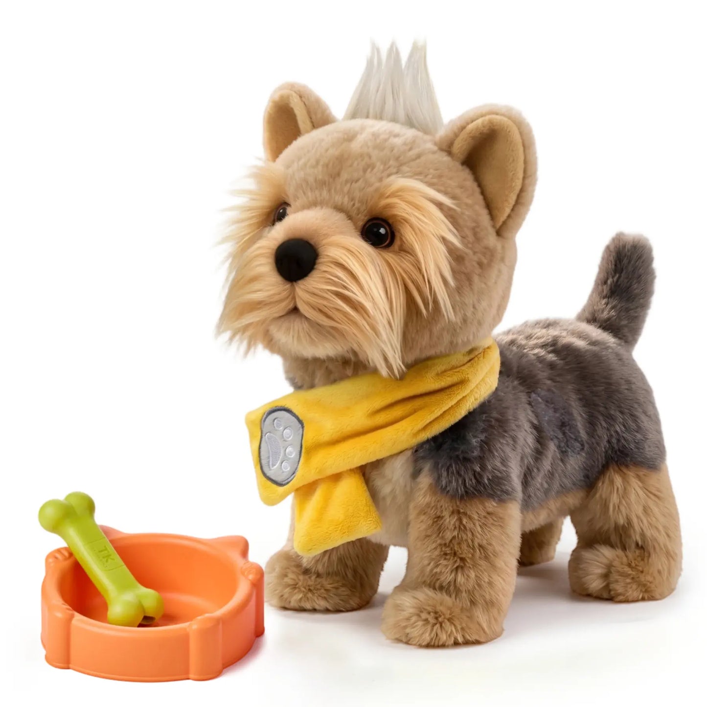 TUMAMA Interactive Realistic Puppy Toy - Walking and Barking Plush Dog with Leash, Songs, Touch and Voice Activation, DIY Feeding Set for Imaginative Play and Emotional Development