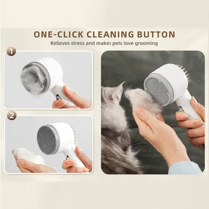 Fresh Fur 2-in-1 Pet Steam Shower Brush and Spray Grooming Comb for Cats and Dogs - Deshedding and Grooming Tool