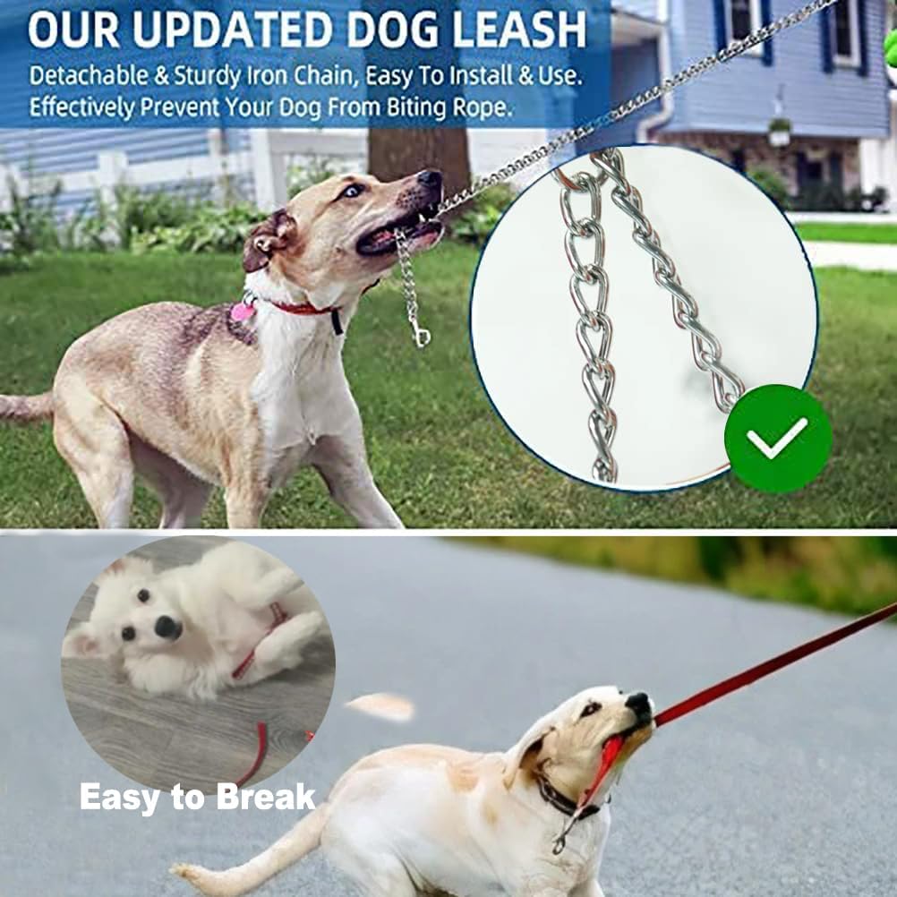 Durable 5M (16Ft) Retractable Dog Leash in Gray, Heavy-Duty Nylon Tape with Anti-Bite Steel Chain for Medium to Large Dogs