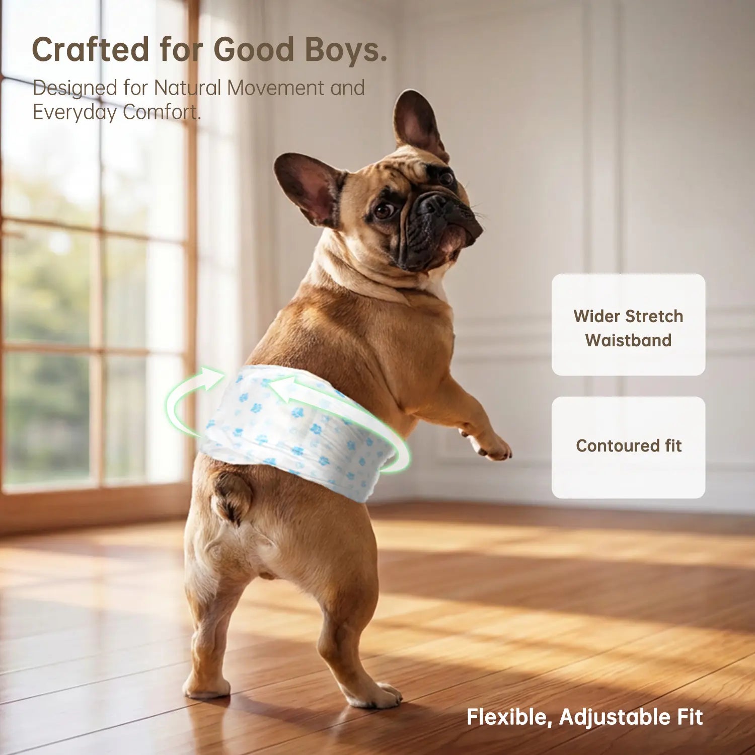 Disposable Male Dog Wraps - Soft Dog Diapers for Small Male Dogs, 12-Pack