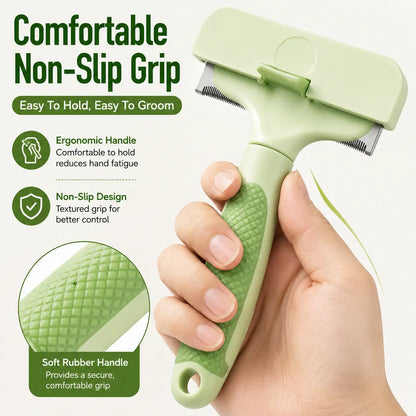 Professional Pet Deshedding Tool for Dogs and Cats - Gentle Undercoat Rake and Dematting Comb for Effective Grooming of Long-Haired Pets