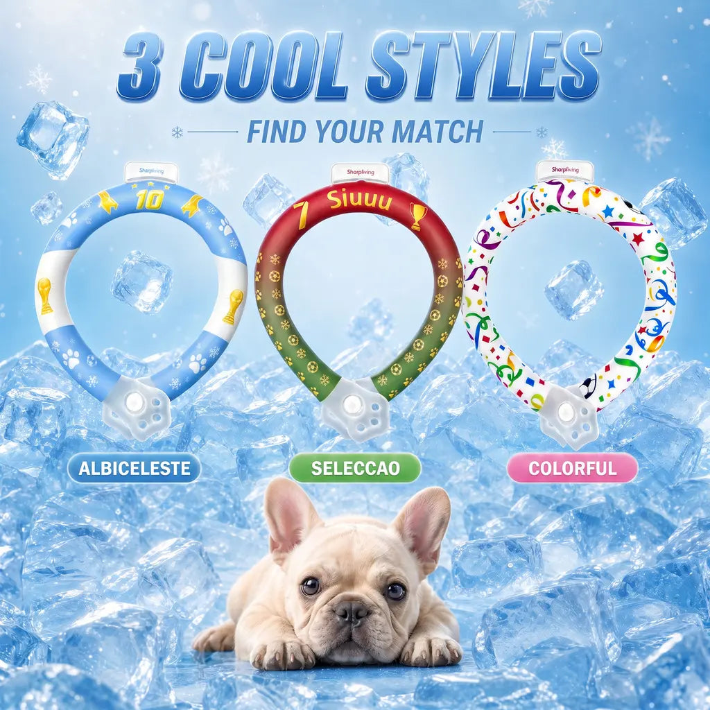 Ultimate Reusable Pet Cooling Collar - Instant 64°F Chill for Dogs & Cats | Sweat-Free, Eco-Friendly Neck Ring for Summer Adventures