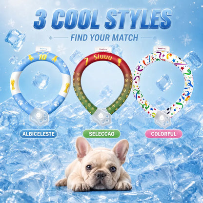 Ultimate Reusable Pet Cooling Collar - Instant 64°F Chill for Dogs & Cats | Sweat-Free, Eco-Friendly Neck Ring for Summer Adventures