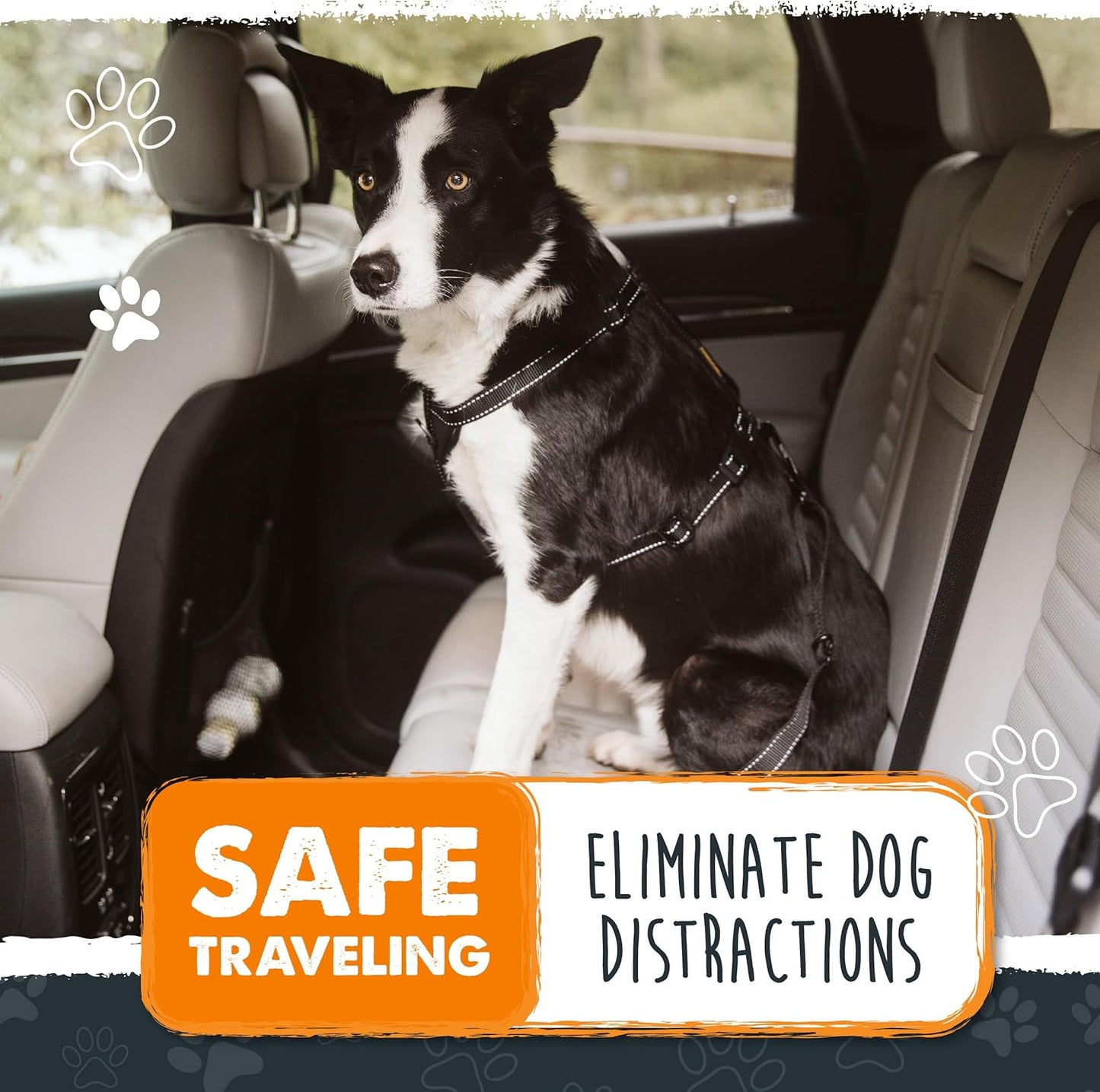Dog Car Safety Seat Belt - Universal Pet Restraint with Premium Materials, All-Metal Hardware, Adjustable Length, and Safety Compliance for Enhanced Canine Protection (Black)