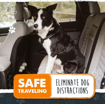 Dog Car Safety Seat Belt - Universal Pet Restraint with Premium Materials, All-Metal Hardware, Adjustable Length, and Safety Compliance for Enhanced Canine Protection (Black)