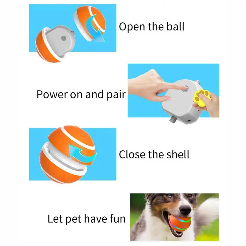 Interactive Dog Ball - Upgraded Durable Motion-Activated Automatic Rolling Toy for Dogs of All Sizes, USB Rechargeable by Springtok