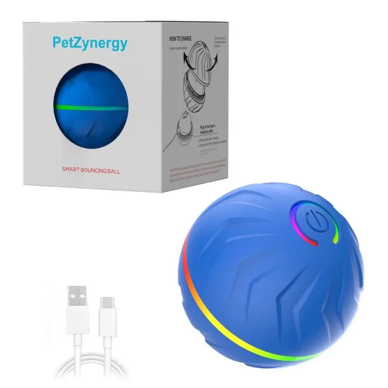 Interactive Dog Ball - Upgraded Durable Motion-Activated Automatic Rolling Toy for Dogs of All Sizes, USB Rechargeable by Springtok