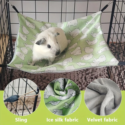 Double-Sided Breathable Summer Hammock for Guinea Pigs - Pet Accessory for Small Animals
