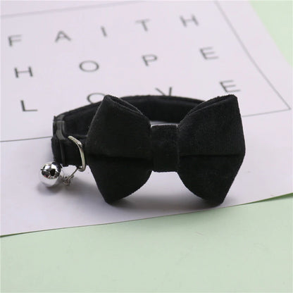 Multicolor Adjustable Cat Collars with Bow and Bell - Stylish Pet Accessories