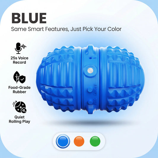 Smartwell Interactive Motion-Activated Dog Toy Ball with Voice Recording and Quiet Mode for Small to Medium Indoor Dogs