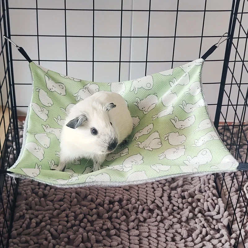 Double-Sided Breathable Summer Hammock for Guinea Pigs - Pet Accessory for Small Animals