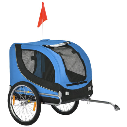 Pet Carrier and Bicycle Trailer for Small to Medium Dogs and Cats - Black and Blue