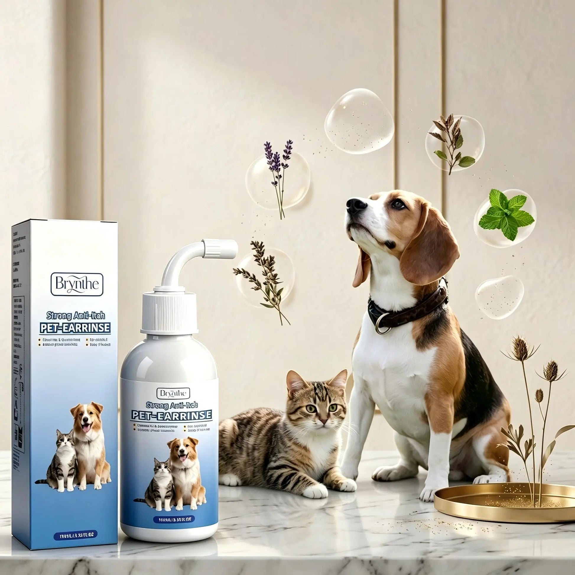 Gentle Pet Ear Wash - The Ultimate Odor-Free Cleaning Solution for Your Dogs and Cats